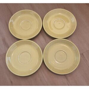 Set Of 4 Homer Laughlin Fiesta Yellow Coffee Tea Saucers